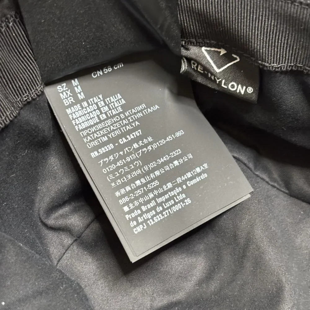 Prada Re-Nylon Logo Bucket Hat Black